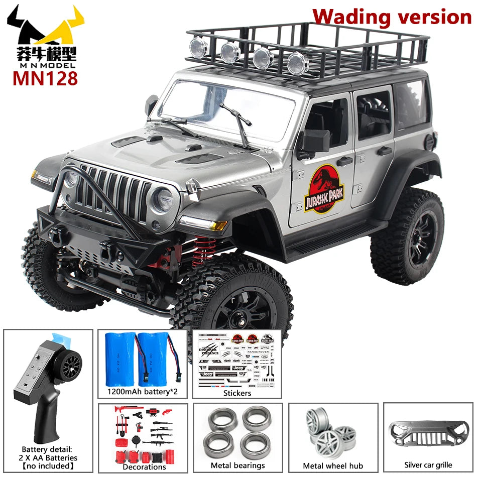 MN MODEL MN128 RC Crawler 4x4 Car 2.4G Climbing Buggy Professional with LED Light Full Scale Remote Control Cars