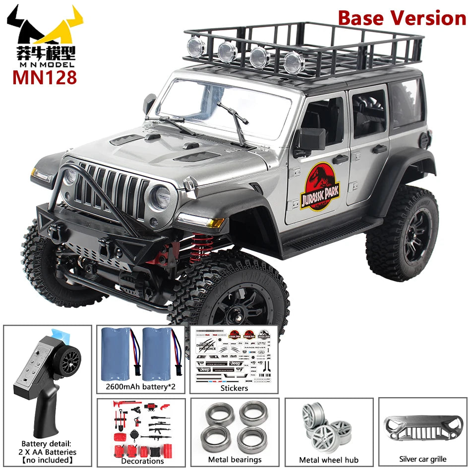 MN MODEL MN128 RC Crawler 4x4 Car 2.4G Climbing Buggy Professional with LED Light Full Scale Remote Control Cars
