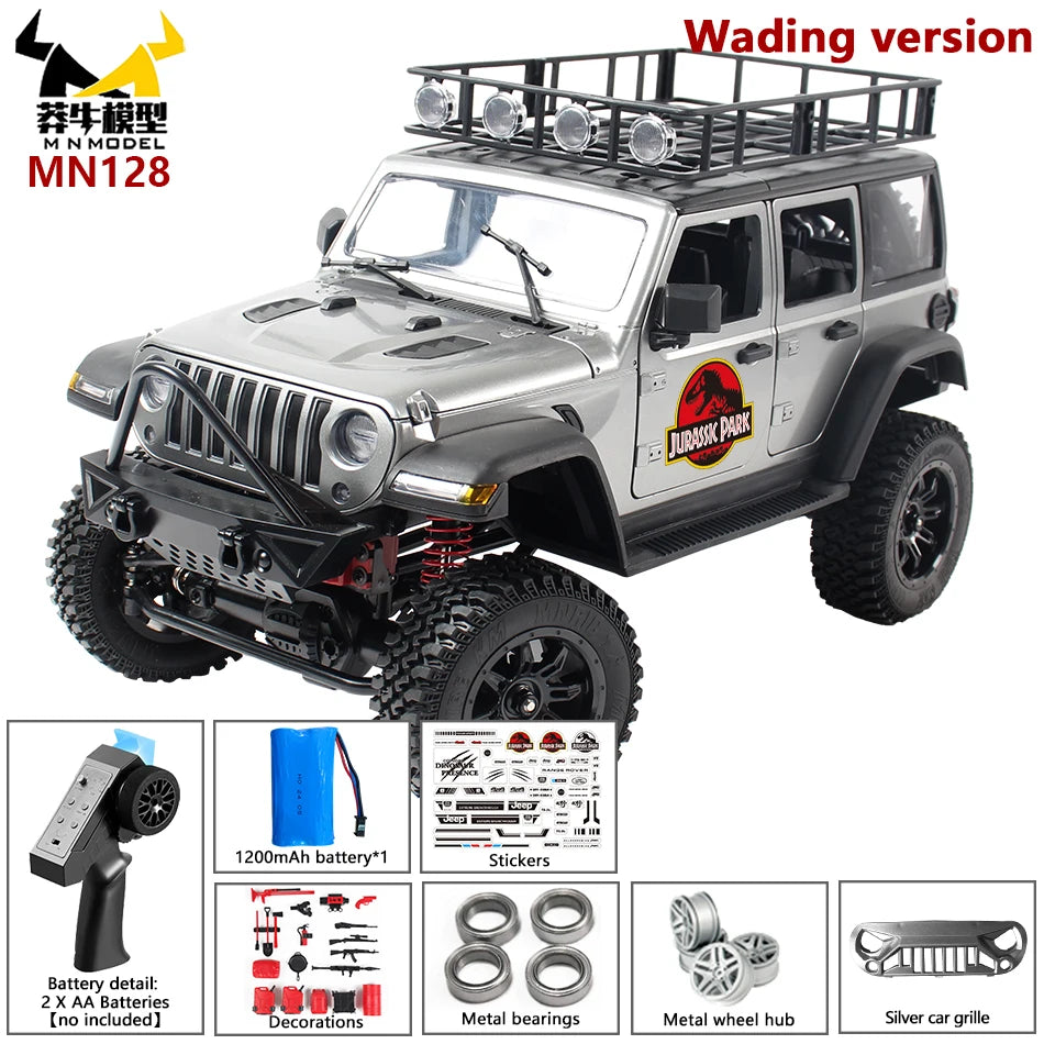 MN MODEL MN128 RC Crawler 4x4 Car 2.4G Climbing Buggy Professional with LED Light Full Scale Remote Control Cars