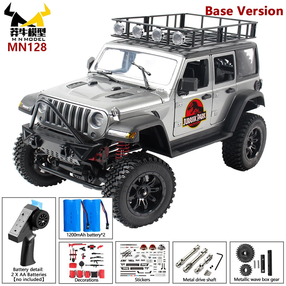 MN MODEL MN128 RC Crawler 4x4 Car 2.4G Climbing Buggy Professional with LED Light Full Scale Remote Control Cars