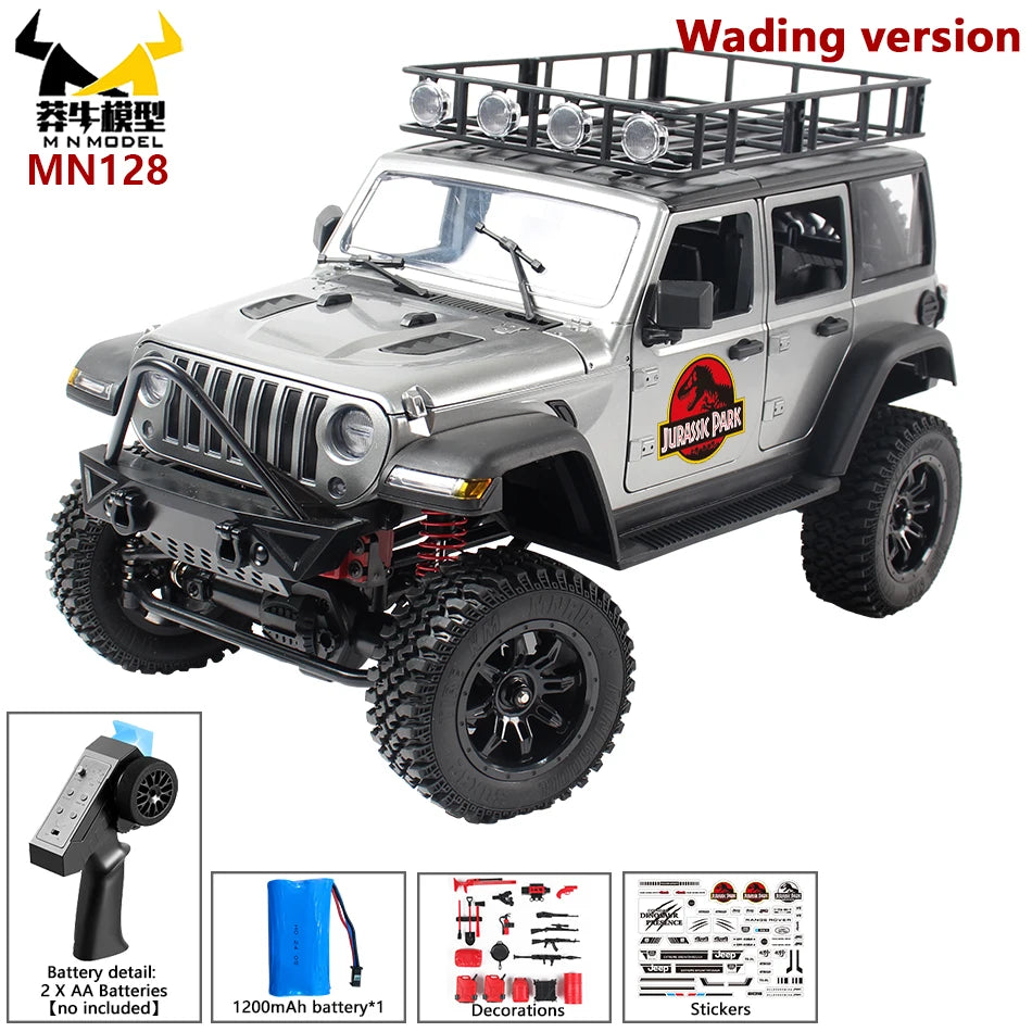 MN MODEL MN128 RC Crawler 4x4 Car 2.4G Climbing Buggy Professional with LED Light Full Scale Remote Control Cars