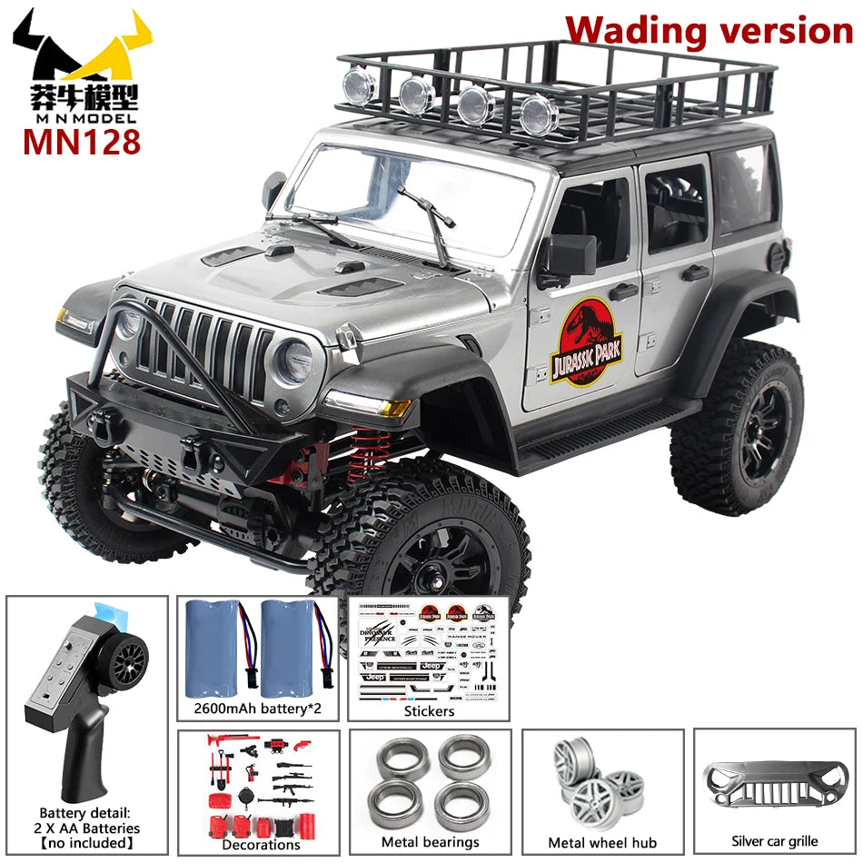 MN MODEL MN128 RC Crawler 4x4 Car 2.4G Climbing Buggy Professional with LED Light Full Scale Remote Control Cars