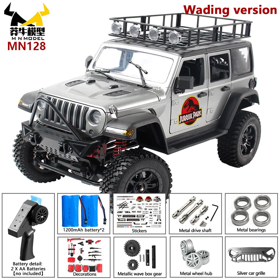MN MODEL MN128 RC Crawler 4x4 Car 2.4G Climbing Buggy Professional with LED Light Full Scale Remote Control Cars