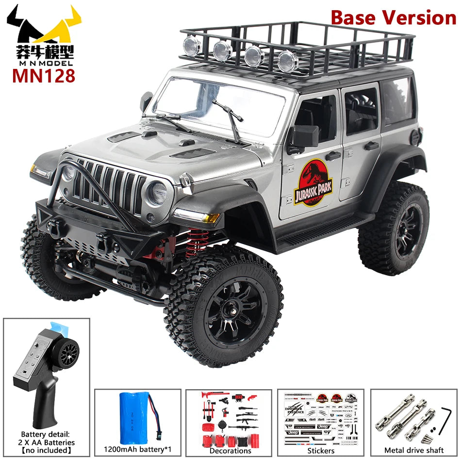 MN MODEL MN128 RC Crawler 4x4 Car 2.4G Climbing Buggy Professional with LED Light Full Scale Remote Control Cars
