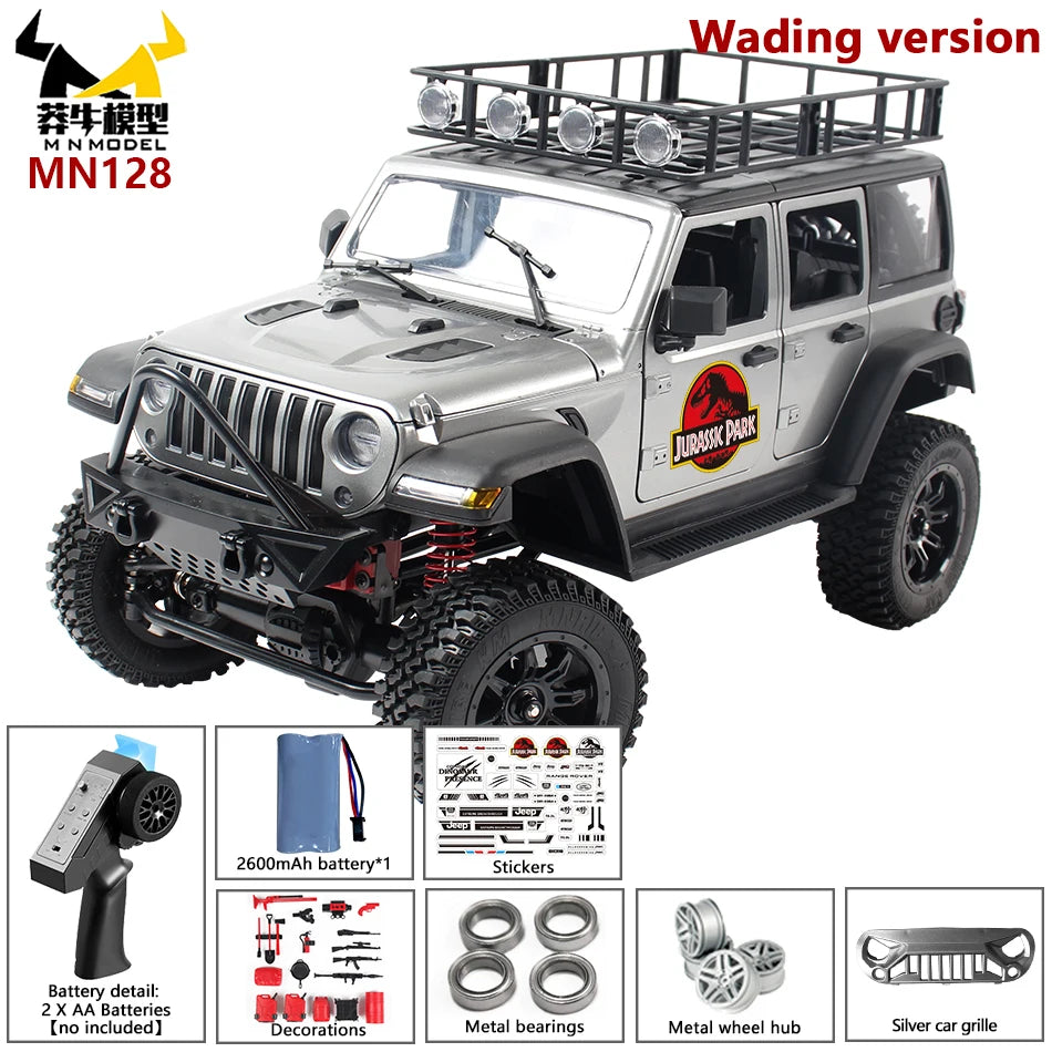 MN MODEL MN128 RC Crawler 4x4 Car 2.4G Climbing Buggy Professional with LED Light Full Scale Remote Control Cars