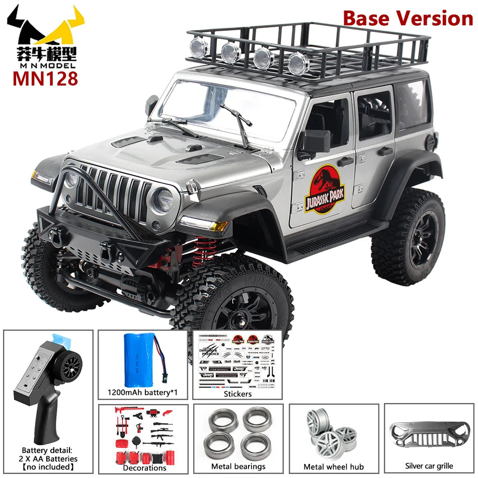MN MODEL MN128 RC Crawler 4x4 Car 2.4G Climbing Buggy Professional with LED Light Full Scale Remote Control Cars
