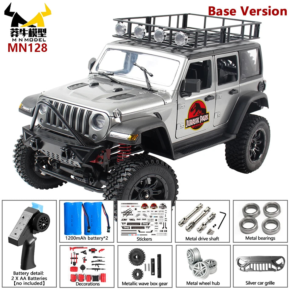 MN MODEL MN128 RC Crawler 4x4 Car 2.4G Climbing Buggy Professional with LED Light Full Scale Remote Control Cars