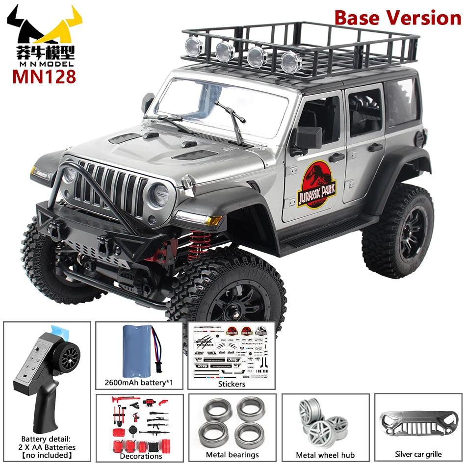MN MODEL MN128 RC Crawler 4x4 Car 2.4G Climbing Buggy Professional with LED Light Full Scale Remote Control Cars