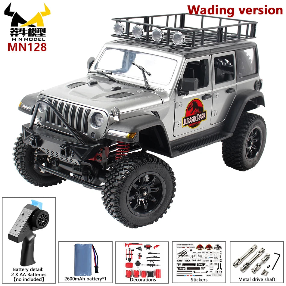MN MODEL MN128 RC Crawler 4x4 Car 2.4G Climbing Buggy Professional with LED Light Full Scale Remote Control Cars